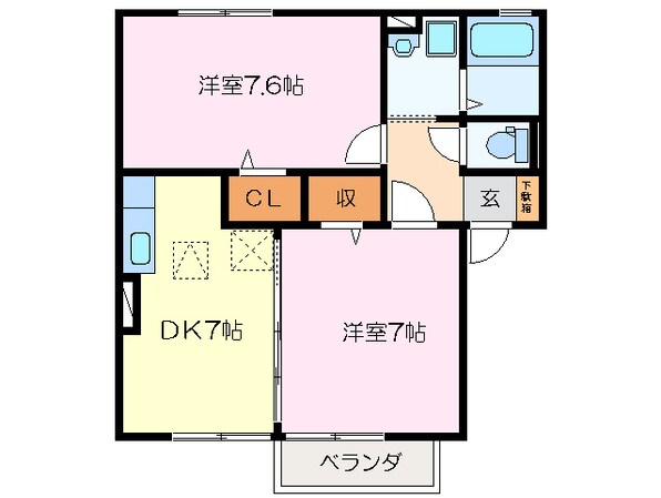 伊勢中川駅 徒歩34分 1階の物件間取画像